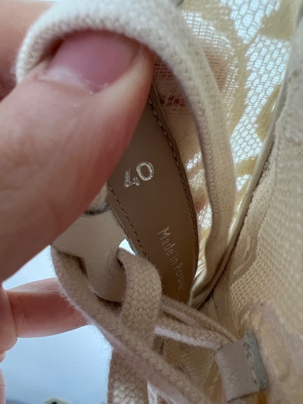 Worn 1x CHLOE Lauren lace mesh sneaker in light beige ecru romantic round toe 40 - Picture 9 of 16